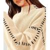 imagePRETTYGARDEN Womens Chunky Knit Sweaters 2025 Fall Long Sleeve Mock Neck Oversized Pullover Tops Winter Fashion ClothesBeige