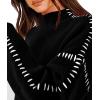 imagePRETTYGARDEN Womens Chunky Knit Sweaters 2025 Fall Long Sleeve Mock Neck Oversized Pullover Tops Winter Fashion ClothesBlack