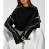 imagePRETTYGARDEN Womens Chunky Knit Sweaters 2025 Fall Long Sleeve Mock Neck Oversized Pullover Tops Winter Fashion ClothesBlack