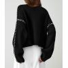 imagePRETTYGARDEN Womens Chunky Knit Sweaters 2025 Fall Long Sleeve Mock Neck Oversized Pullover Tops Winter Fashion ClothesBlack