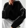 imagePRETTYGARDEN Womens Chunky Knit Sweaters 2025 Fall Long Sleeve Mock Neck Oversized Pullover Tops Winter Fashion ClothesBlack