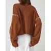 imagePRETTYGARDEN Womens Chunky Knit Sweaters 2025 Fall Long Sleeve Mock Neck Oversized Pullover Tops Winter Fashion ClothesCaramel
