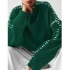 imagePRETTYGARDEN Womens Chunky Knit Sweaters 2025 Fall Long Sleeve Mock Neck Oversized Pullover Tops Winter Fashion ClothesDark Green