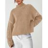 imagePRETTYGARDEN Womens Chunky Knit Sweaters 2025 Fall Long Sleeve Mock Neck Oversized Pullover Tops Winter Fashion ClothesLight Khaki