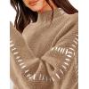 imagePRETTYGARDEN Womens Chunky Knit Sweaters 2025 Fall Long Sleeve Mock Neck Oversized Pullover Tops Winter Fashion ClothesLight Khaki