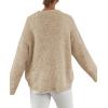 imagePRETTYGARDEN Womens Fall Long Sleeve Sweater Crew Neck Fuzzy Loose Fit Chunky Knit Oversized Pullover Sweaters Going Out TopsApricot
