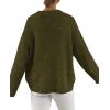 imagePRETTYGARDEN Womens Fall Long Sleeve Sweater Crew Neck Fuzzy Loose Fit Chunky Knit Oversized Pullover Sweaters Going Out TopsArmy Green