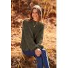 imagePRETTYGARDEN Womens Fall Oversized Pullover Sweaters Casual Crewneck Long Sleeve Chunky Cable Knit Tops Winter ClothingArmy Green