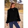 imagePRETTYGARDEN Womens Fall Oversized Pullover Sweaters Casual Crewneck Long Sleeve Chunky Cable Knit Tops Winter ClothingBlack