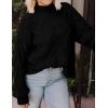 imagePRETTYGARDEN Womens Fall Oversized Pullover Sweaters Casual Crewneck Long Sleeve Chunky Cable Knit Tops Winter ClothingBlack