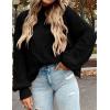 imagePRETTYGARDEN Womens Fall Oversized Pullover Sweaters Casual Crewneck Long Sleeve Chunky Cable Knit Tops Winter ClothingBlack