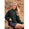 imagePRETTYGARDEN Womens Fall Oversized Pullover Sweaters Casual Crewneck Long Sleeve Chunky Cable Knit Tops Winter ClothingDark Green