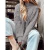 imagePRETTYGARDEN Womens Fall Oversized Pullover Sweaters Casual Crewneck Long Sleeve Chunky Cable Knit Tops Winter ClothingGrey