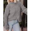 imagePRETTYGARDEN Womens Fall Oversized Pullover Sweaters Casual Crewneck Long Sleeve Chunky Cable Knit Tops Winter ClothingGrey