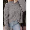 imagePRETTYGARDEN Womens Fall Oversized Pullover Sweaters Casual Crewneck Long Sleeve Chunky Cable Knit Tops Winter ClothingGrey