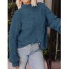 imagePRETTYGARDEN Womens Fall Oversized Pullover Sweaters Casual Crewneck Long Sleeve Chunky Cable Knit Tops Winter ClothingGrey Blue