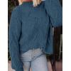 imagePRETTYGARDEN Womens Fall Oversized Pullover Sweaters Casual Crewneck Long Sleeve Chunky Cable Knit Tops Winter ClothingGrey Blue