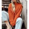imagePRETTYGARDEN Womens Fall Oversized Pullover Sweaters Casual Crewneck Long Sleeve Chunky Cable Knit Tops Winter ClothingRust Red