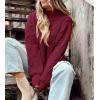 imagePRETTYGARDEN Womens Fall Oversized Pullover Sweaters Casual Crewneck Long Sleeve Chunky Cable Knit Tops Winter ClothingWine Red