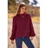 imagePRETTYGARDEN Womens Fall Oversized Pullover Sweaters Casual Crewneck Long Sleeve Chunky Cable Knit Tops Winter ClothingWine Red