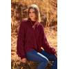 imagePRETTYGARDEN Womens Fall Oversized Pullover Sweaters Casual Crewneck Long Sleeve Chunky Cable Knit Tops Winter ClothingWine Red