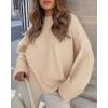 imagePRETTYGARDEN Womens Fall Oversized Sweaters Casual Crewneck Pullover Long Sleeve Fuzzy Chunky Knit Tops BlouseApricot