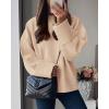 imagePRETTYGARDEN Womens Fall Oversized Sweaters Casual Crewneck Pullover Long Sleeve Fuzzy Chunky Knit Tops BlouseApricot