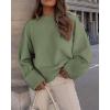 imagePRETTYGARDEN Womens Fall Oversized Sweaters Casual Crewneck Pullover Long Sleeve Fuzzy Chunky Knit Tops BlouseArmy Green