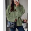 imagePRETTYGARDEN Womens Fall Oversized Sweaters Casual Crewneck Pullover Long Sleeve Fuzzy Chunky Knit Tops BlouseArmy Green