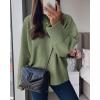 imagePRETTYGARDEN Womens Fall Oversized Sweaters Casual Crewneck Pullover Long Sleeve Fuzzy Chunky Knit Tops BlouseArmy Green