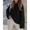 imagePRETTYGARDEN Womens Fall Oversized Sweaters Casual Crewneck Pullover Long Sleeve Fuzzy Chunky Knit Tops BlouseBlack