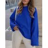 imagePRETTYGARDEN Womens Fall Oversized Sweaters Casual Crewneck Pullover Long Sleeve Fuzzy Chunky Knit Tops BlouseBlue