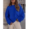 imagePRETTYGARDEN Womens Fall Oversized Sweaters Casual Crewneck Pullover Long Sleeve Fuzzy Chunky Knit Tops BlouseBlue