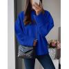 imagePRETTYGARDEN Womens Fall Oversized Sweaters Casual Crewneck Pullover Long Sleeve Fuzzy Chunky Knit Tops BlouseBlue