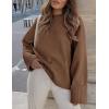 imagePRETTYGARDEN Womens Fall Oversized Sweaters Casual Crewneck Pullover Long Sleeve Fuzzy Chunky Knit Tops BlouseBrown