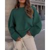 imagePRETTYGARDEN Womens Fall Oversized Sweaters Casual Crewneck Pullover Long Sleeve Fuzzy Chunky Knit Tops BlouseDark Green