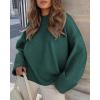 imagePRETTYGARDEN Womens Fall Oversized Sweaters Casual Crewneck Pullover Long Sleeve Fuzzy Chunky Knit Tops BlouseDark Green