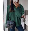 imagePRETTYGARDEN Womens Fall Oversized Sweaters Casual Crewneck Pullover Long Sleeve Fuzzy Chunky Knit Tops BlouseDark Green