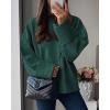 imagePRETTYGARDEN Womens Fall Oversized Sweaters Casual Crewneck Pullover Long Sleeve Fuzzy Chunky Knit Tops BlouseDark Green