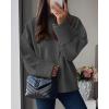 imagePRETTYGARDEN Womens Fall Oversized Sweaters Casual Crewneck Pullover Long Sleeve Fuzzy Chunky Knit Tops BlouseDark Grey