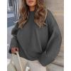 imagePRETTYGARDEN Womens Fall Oversized Sweaters Casual Crewneck Pullover Long Sleeve Fuzzy Chunky Knit Tops BlouseDark Grey