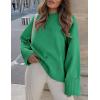 imagePRETTYGARDEN Womens Fall Oversized Sweaters Casual Crewneck Pullover Long Sleeve Fuzzy Chunky Knit Tops BlouseGreen