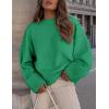 imagePRETTYGARDEN Womens Fall Oversized Sweaters Casual Crewneck Pullover Long Sleeve Fuzzy Chunky Knit Tops BlouseGreen