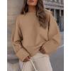 imagePRETTYGARDEN Womens Fall Oversized Sweaters Casual Crewneck Pullover Long Sleeve Fuzzy Chunky Knit Tops BlouseKhaki