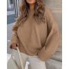imagePRETTYGARDEN Womens Fall Oversized Sweaters Casual Crewneck Pullover Long Sleeve Fuzzy Chunky Knit Tops BlouseKhaki
