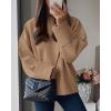 imagePRETTYGARDEN Womens Fall Oversized Sweaters Casual Crewneck Pullover Long Sleeve Fuzzy Chunky Knit Tops BlouseKhaki