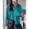 imagePRETTYGARDEN Womens Fall Oversized Sweaters Casual Crewneck Pullover Long Sleeve Fuzzy Chunky Knit Tops BlouseLake Blue