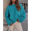 imagePRETTYGARDEN Womens Fall Oversized Sweaters Casual Crewneck Pullover Long Sleeve Fuzzy Chunky Knit Tops BlouseLake Blue