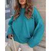 imagePRETTYGARDEN Womens Fall Oversized Sweaters Casual Crewneck Pullover Long Sleeve Fuzzy Chunky Knit Tops BlouseLake Blue