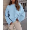 imagePRETTYGARDEN Womens Fall Oversized Sweaters Casual Crewneck Pullover Long Sleeve Fuzzy Chunky Knit Tops BlouseLight Blue